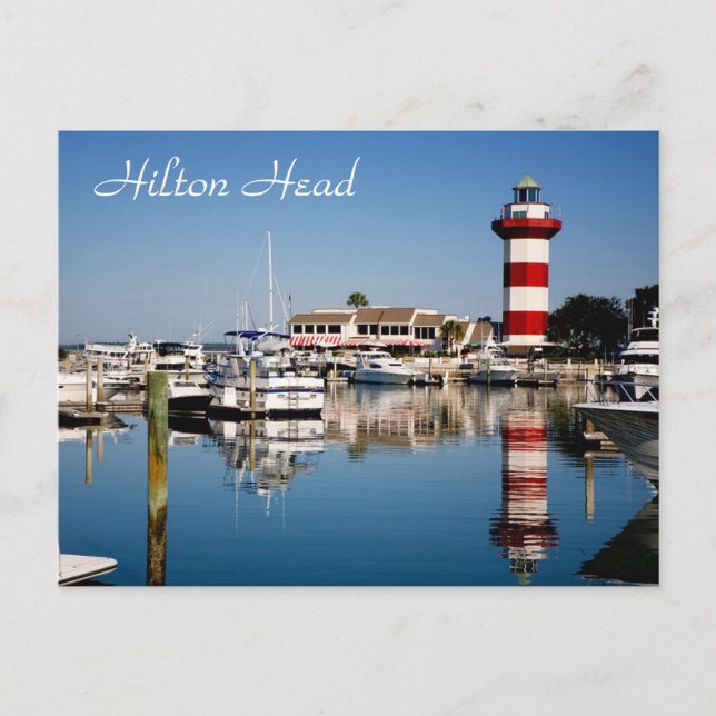 Hilton Head, SC Harbour Town Lighthouse Postcard Vykort (Framsida)