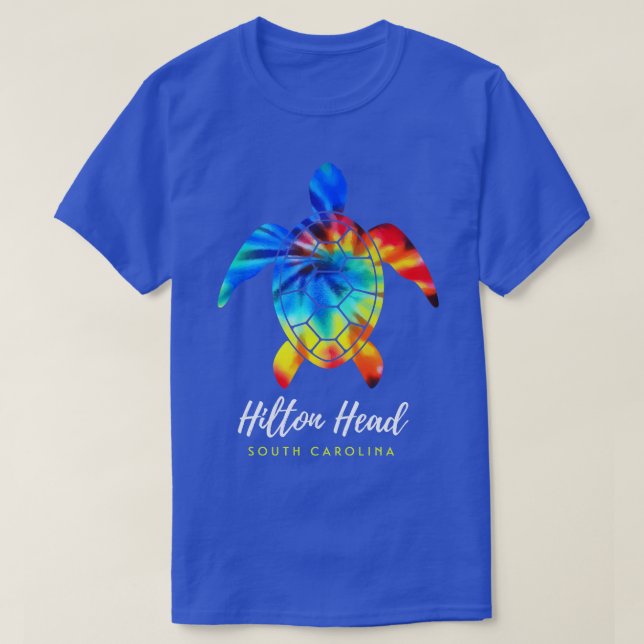 Hilton Head South olina Sea Turtle Tie Dye T Shirt (Design framsida)