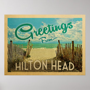 Hilton Head strandvintage resor Poster