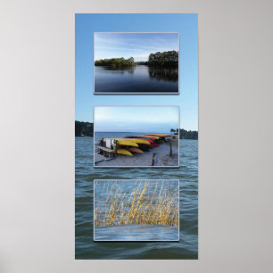 Hilton Head vatten triptych Poster