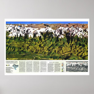 " Himalaya: 1988 High Panorama Karta ... Poster