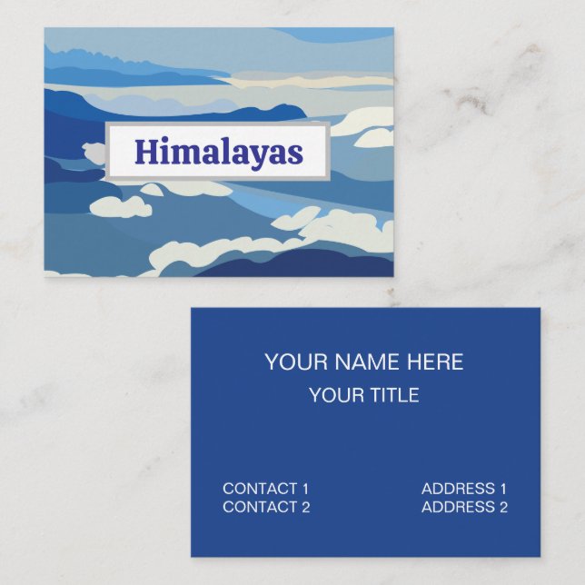 Himalaya bergen Asien Resa Visitkort (Fram/baksida)