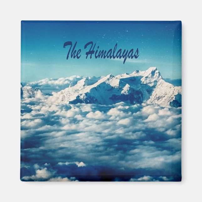 Himalaya-bergen med text magnet (Framsidan)