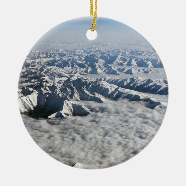 Himalaya-bergen under moln - Tibet Julgransprydnad Keramik (Framsidan)