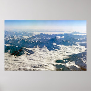 Himalaya-bergen under moln - Tibet Poster