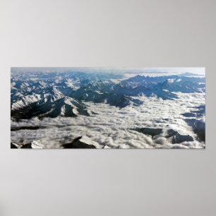 Himalaya-bergen under moln - Tibet Poster