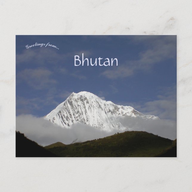 Himalaya Mountains Bhutan Vykort (Framsida)