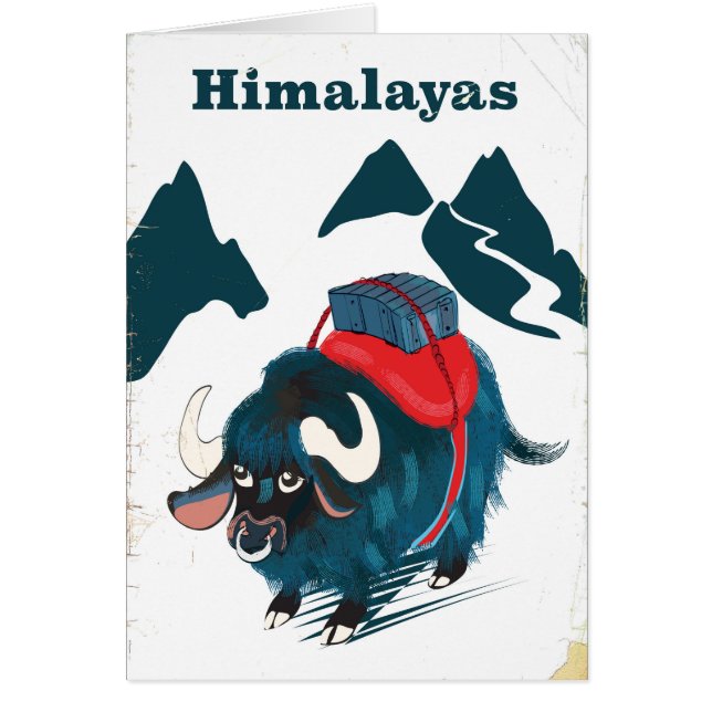 Himalaya Vintage resemaffisch Hälsningskort (Framsidan)