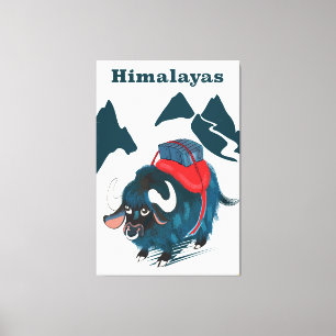 Himalaya vintage resemotiv affisch canvastryck