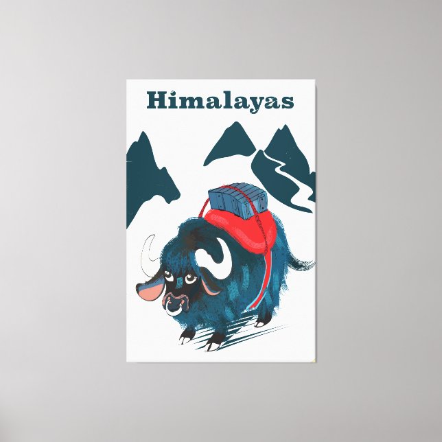 Himalaya vintage resemotiv affisch canvastryck (Framsida)