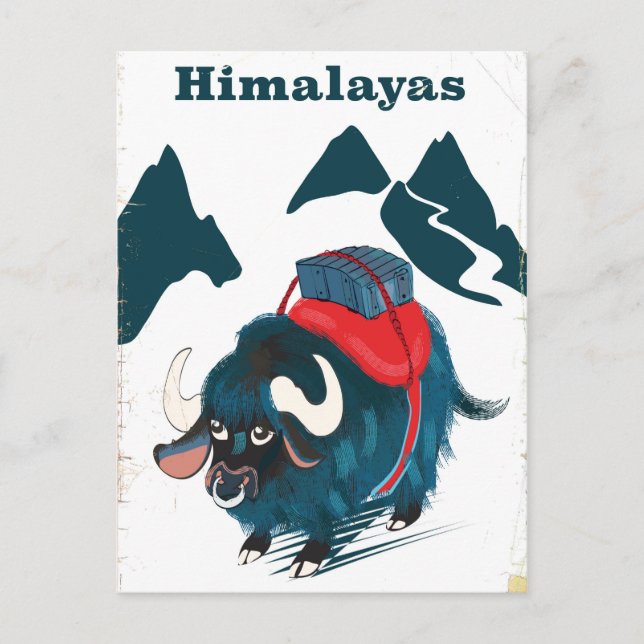 Himalaya vintage resemotiv affisch vykort (Framsida)
