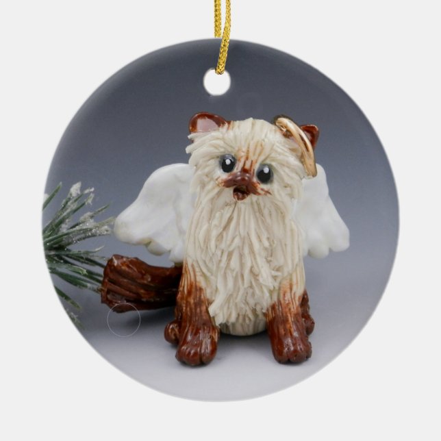 Himalayan Cat Angel Ceramic Ornament (Framsidan)