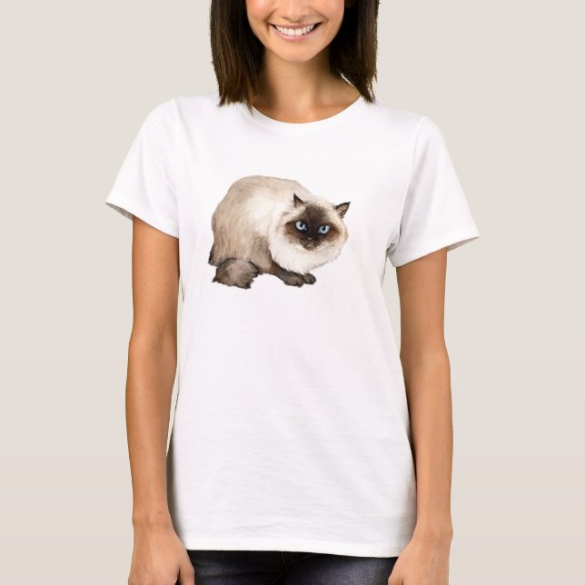 Himalayan Cat Art Dam Shirt Tee (Framsida)