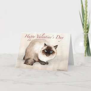 "Himalayan Cat" art Valentine Card Helgkort