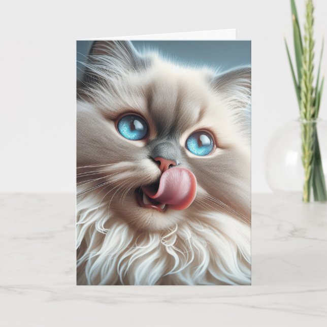 Himalayan Cat Birthday Humor Kort (Framsida)