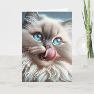 Himalayan Cat Birthday Humor Kort