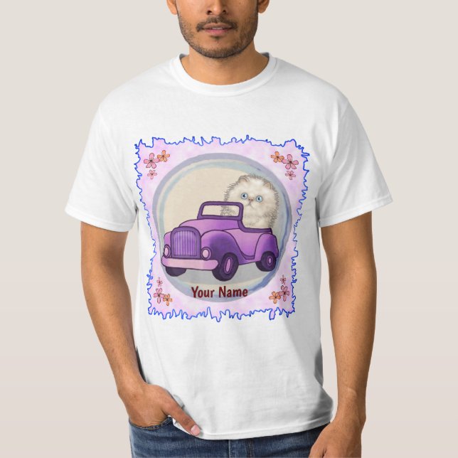 Himalayan Cat Car T-Shirt (Framsida)