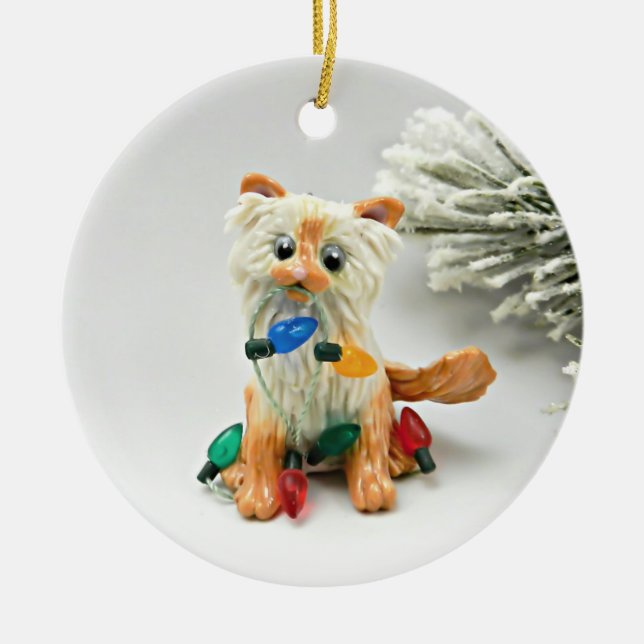 Himalayan Cat Flame point Ceramic Ornament (Framsidan)