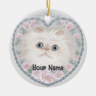 Himalayan Cat Heart Julgransprydnad Keramik
