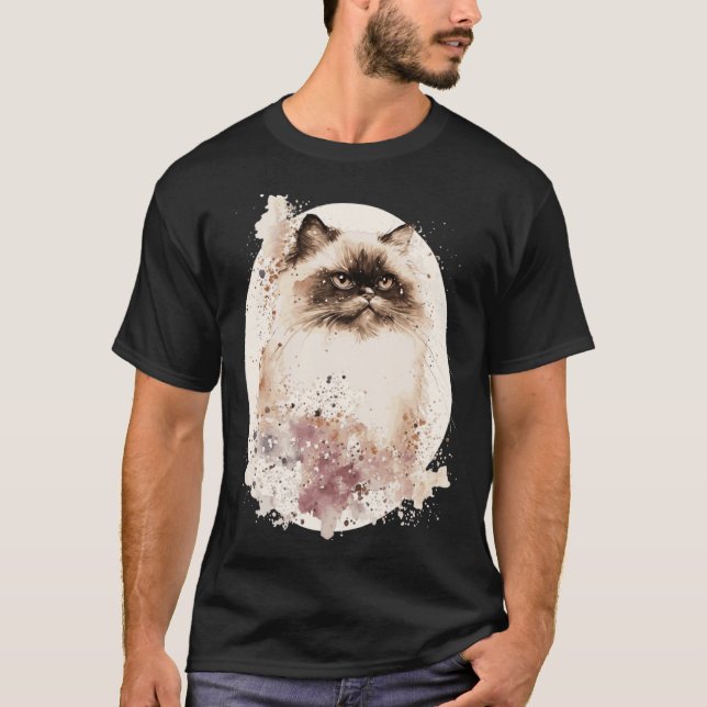 Himalayan Cat Japanese Cherry Blossom Sakura T Shirt (Framsida)