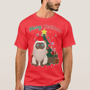 Himalayan Cat Julgran Snö Flakes Julafton Pres T Shirt