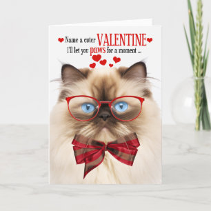 Himalayan Cat Kattdjur Humor Alla hjärtans dag Helgkort