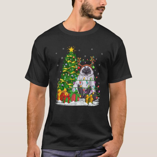 Himalayan Cat Lover Julafton Lighting Himalayan Ch T Shirt (Framsida)