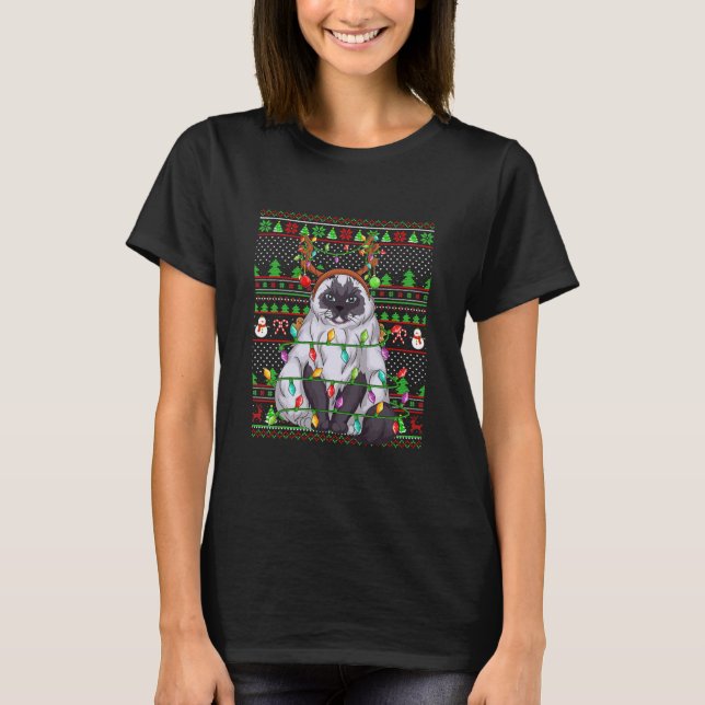 Himalayan Cat Lover Matching Ugly T Shirt (Framsida)