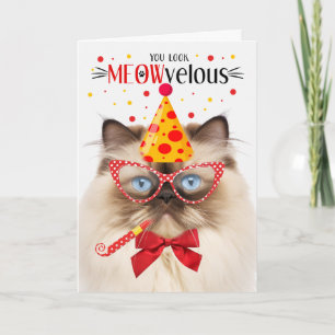 Himalayan Cat MEOWvelous Birthday Kort