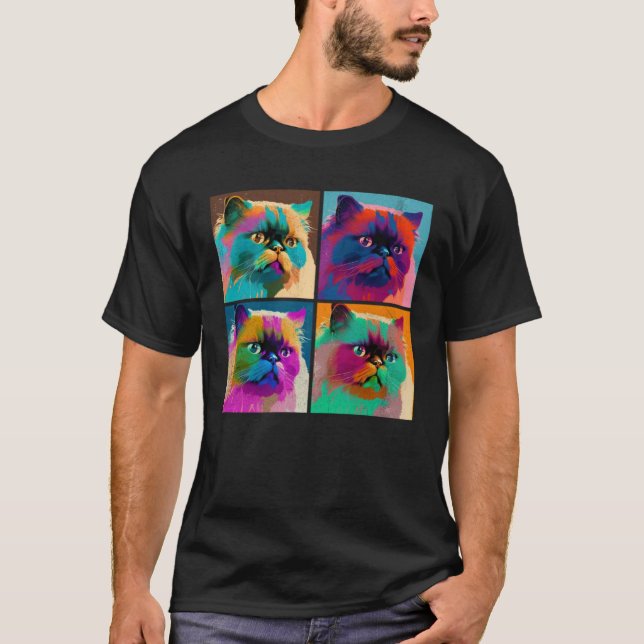Himalayan Cat Pop Illustration Colorful Animal  2 T Shirt (Framsida)