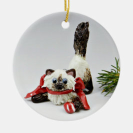 Himalayan Cat Sealpoint Ceramic Ornament