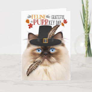 Himalayan Cat tacksam för PURR-nyckeldagen Helgkort