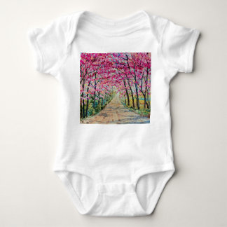 Himalayan Cherry Roadside Watercolor liggande T Shirt
