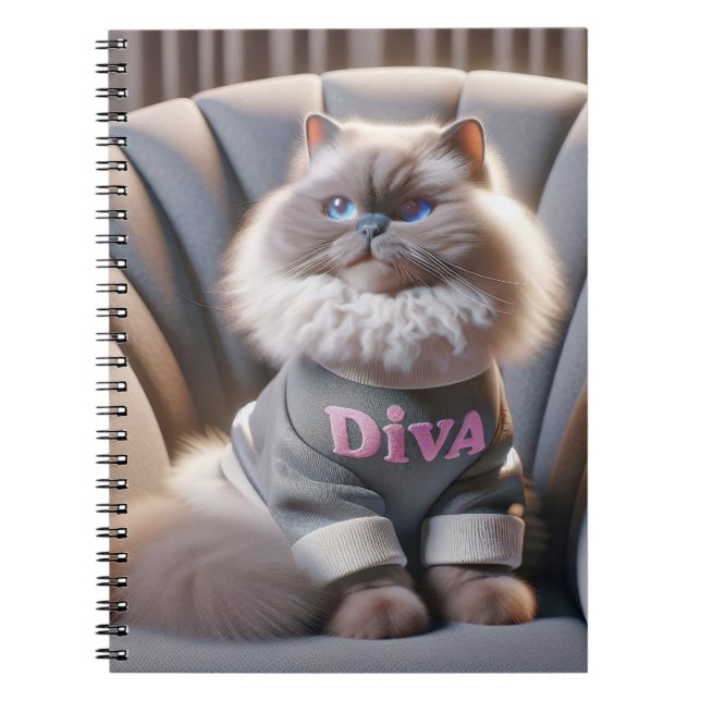 Himalayan Diva Cat Anteckningsbok (Framsidan)