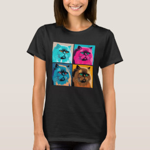 Himalayan Katt Pop Illustration Färgglad Djur T Shirt