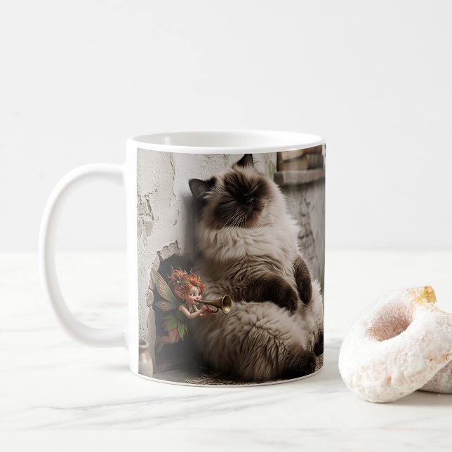 Himalayan Kitty och Pixie Vaknar Med en Överraskni Kaffemugg (Med munk)