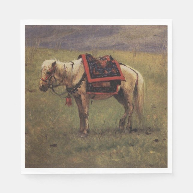 Himalayan Pony (Small Horse) (Vasily Vereshchagin) Pappersservett (Framsidan)
