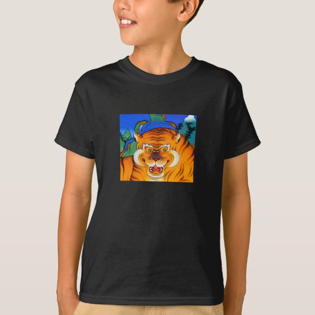 Himalayan Tiger, Tibet, Jungle och antika konst T Shirt (Framsida)