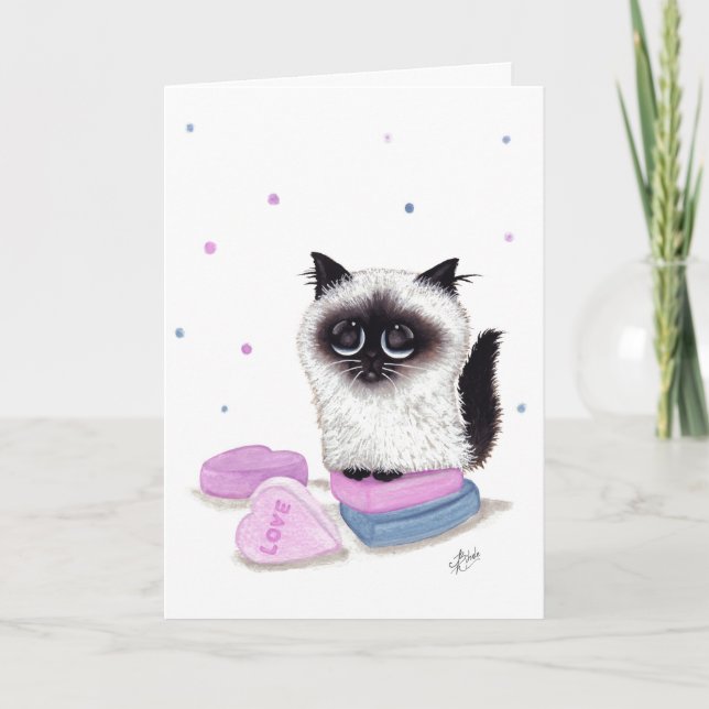 Himalayan Valentine Candy Cat by Bihrle Helgkort (Framsida)