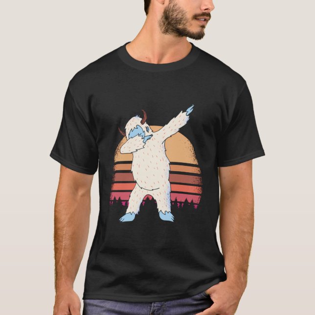 Himalayan Yeti som gör Dab Dance Funny Graphic T Shirt (Framsida)