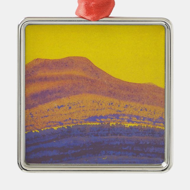 Himalayas (bergsområdet) (av Nicholas Roerich) Julgransprydnad Metall (Framsidan)