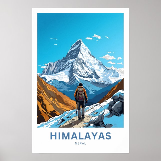 Himalayas Nepal Travel Skriv ut Poster (Framsidan)