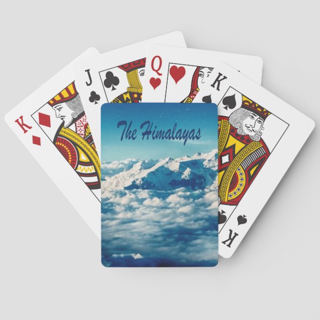 Himalayasbergen med text casinokort (Baksidan)