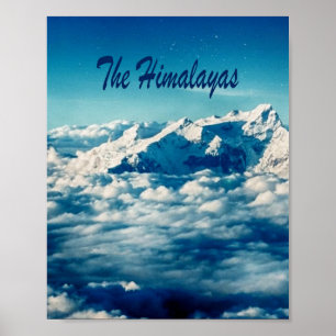 Himalayasbergen med text poster