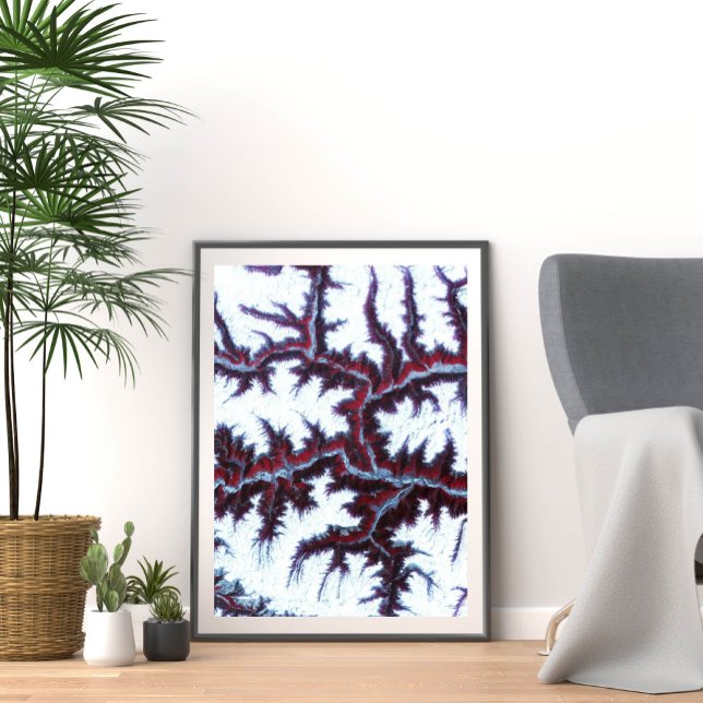 Himalaybergen har sett från rymden poster (Skapare uppladdad)