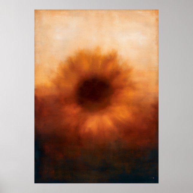 Himawari Solros Abstrakt Färg Fält Konst Poster (Framsidan)