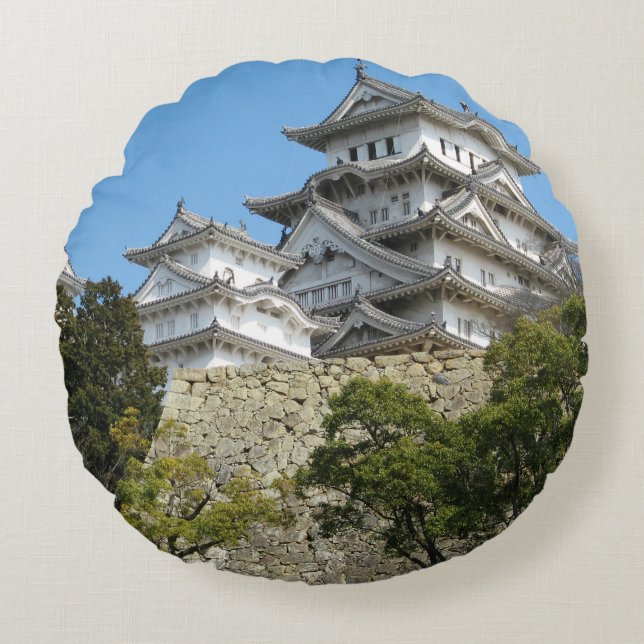 Himeji Castle 姫 路 城, Hyogo, Japan Rund Kudde (Framsidan)