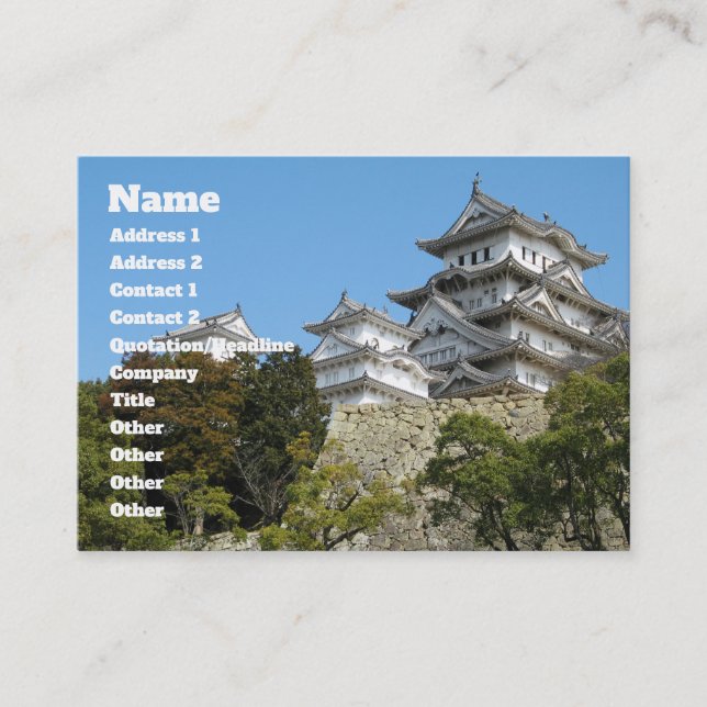Himeji Castle 姫 路 城, Hyogo, Japan Visitkort (Framsida)