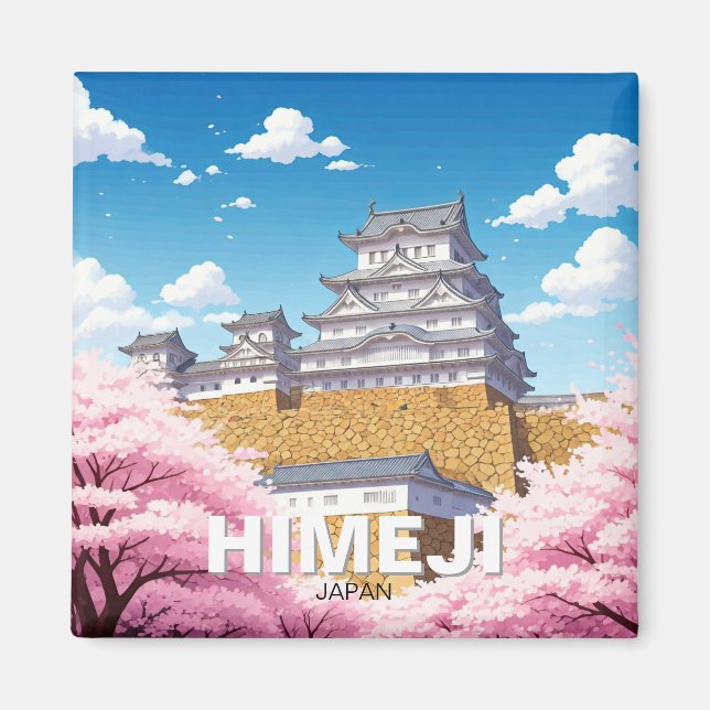 Himeji Castle Cherry Blommars Magnet (Framsidan)