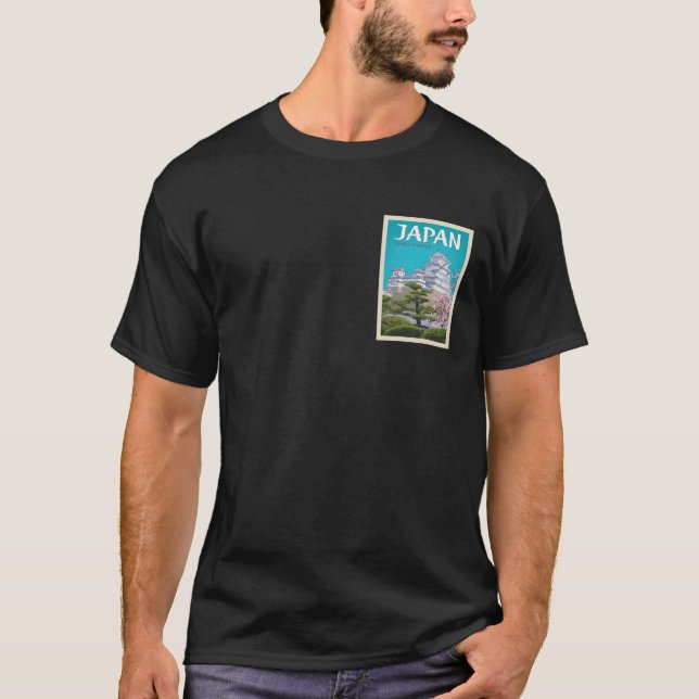Himeji Castle Japan Travel Poster T Shirt (Framsida)